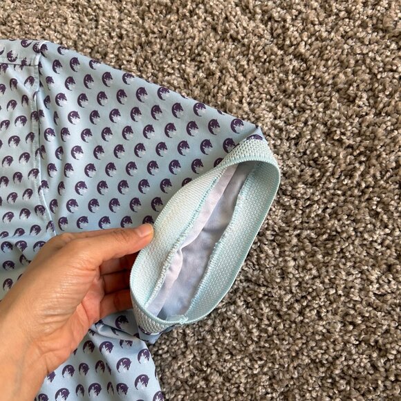 Greyson Mens Printed Polo Shirt M White & Purple Polyester/Spandex Stretch Casua - Picture 7 of 11